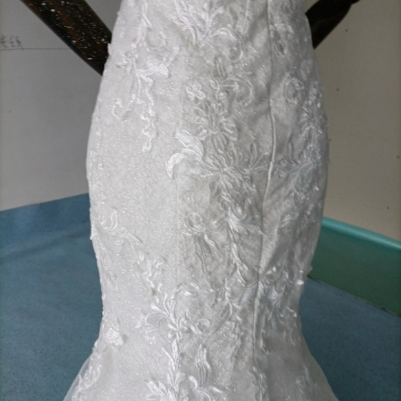 高品質！ ウエディングドレス 3D立体レース刺繍  くるみボタン   前撮り  二次会  花嫁 2枚目の画像
