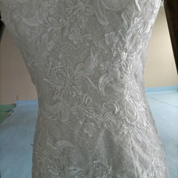 高品質！ ウエディングドレス 3D立体レース刺繍  くるみボタン   前撮り  二次会  花嫁 3枚目の画像