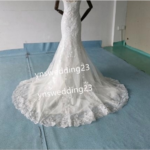 高品質！ ウエディングドレス 3D立体レース刺繍 くるみボタン 前撮り  