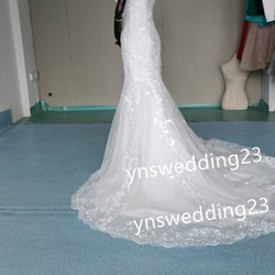 高質量！婚紗3D立體蕾絲刺繡胡桃扣預拍第二方新娘 第6張的照片