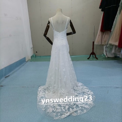 婚紗吊帶背心灰白色3D立體蕾絲刺繡二次元 第3張的照片