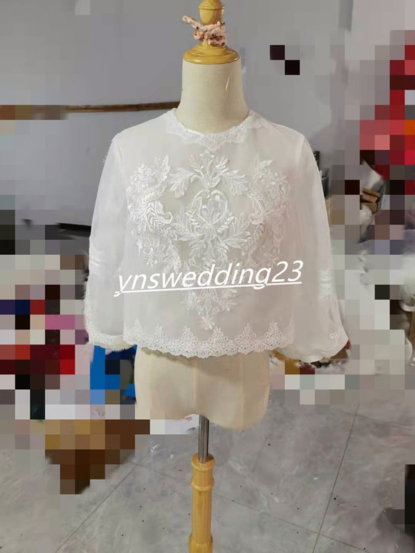 高品質！   ウエディングドレス  3D立体レース刺繍   トップス+スカート  ２点セット  ストレッチ 6枚目の画像