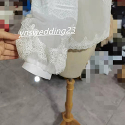 高品質！   ウエディングドレス  3D立体レース刺繍   トップス+スカート  ２点セット  ストレッチ 7枚目の画像