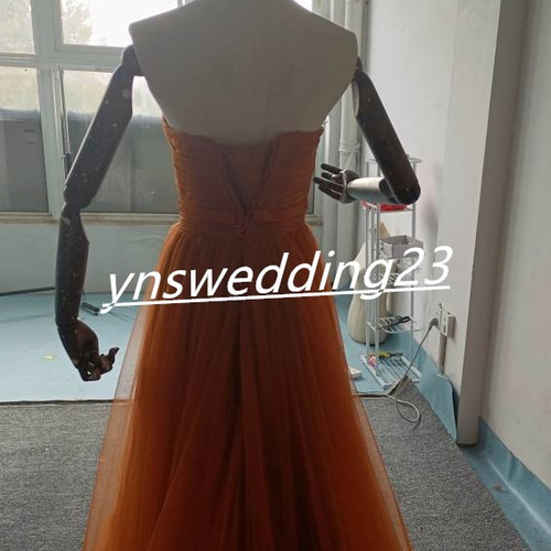 カラードレス テラコッタ色 ソフトチュール ベアトップ サッシュベルト  
