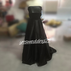 上品！ パーティードレス スリット 黑 トレーン 舞台ドレス 2次会  