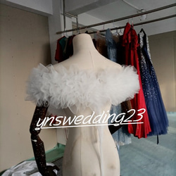 婚紗白色露肩顏色可調式尺寸可調節 第2張的照片