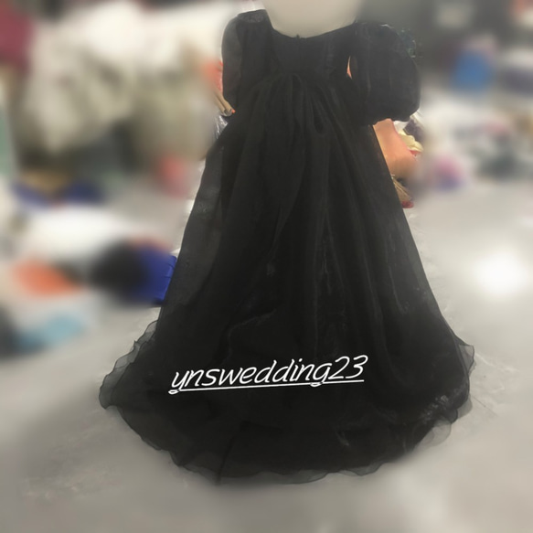高品質！ ウェディングドレス 黒、ブラック 取り外し袖 結婚式/披露宴　カラードレス　パーティードレス 2枚目の画像