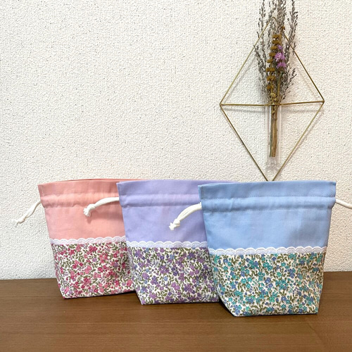 入園セット　お弁当セット　給食袋　☆ラビット　ピンク　パープルブルー 入園入学4点セット ベビーブルーのさくらんぼ柄×ピンク | 株式
