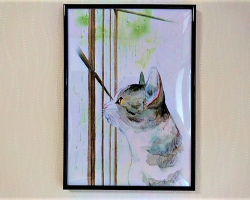 イラストフレーム壁掛けA4版「ネコの横顔」 タペストリー・壁掛け