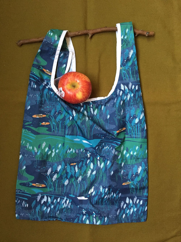 河床秋色印花/風衣布防潑水環保購物袋 第2張的照片