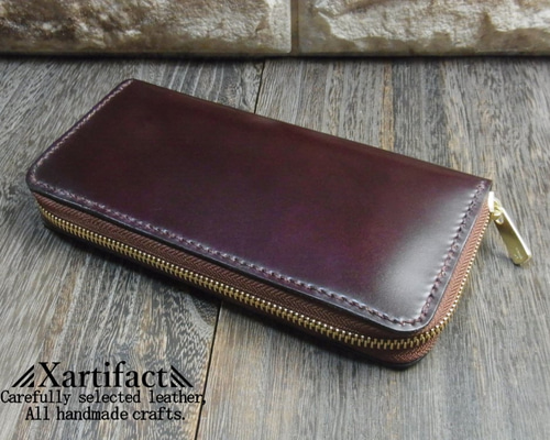 レーデルオガワ社製コードバン★ワイン レーデルオガワ社製コードバン(ワイン)×新喜皮革社製オイル馬ヌメ革