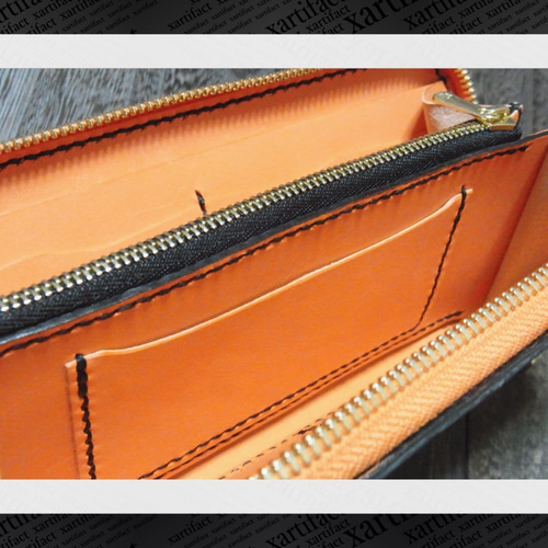 ラウンドファスナー長財布オーダーメイド用】小銭入れ両サイドカード  