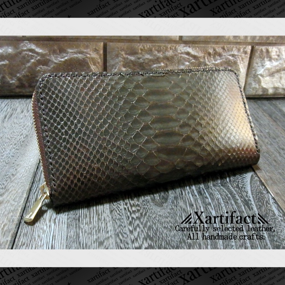 【フルカラーオーダー】パイソン(８色)×内装(４種類)ラウンドファスナー長財布【総手縫い】