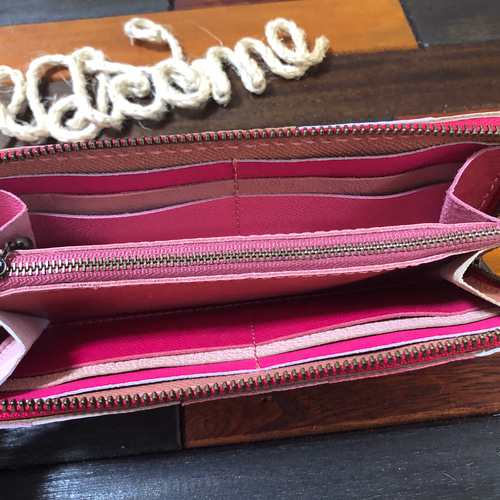 レザーパッチワーク 長財布☆ 長財布 wakaba 通販 8552116｜Creema