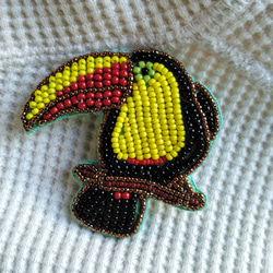 ビーズ刺繍ブローチ クリハシオオハシ ブローチ Beeeads 通販