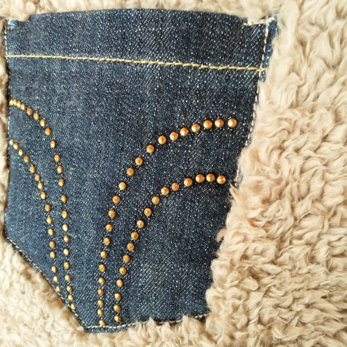 もふもふでふわふわ ファーとリメイクデニムのまん丸バック その他