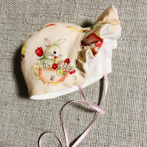 モンチッチ 帽子マイチッチ サイズのボンネット(ウサギさん