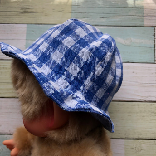 432 モンチッチ の耳つきチューリップハット ブルー ぬいぐるみ