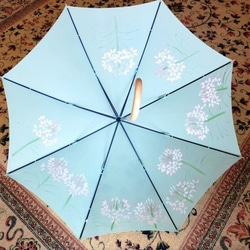 【晴雨兼用傘】手描き染め 春さんぽ 3枚目の画像
