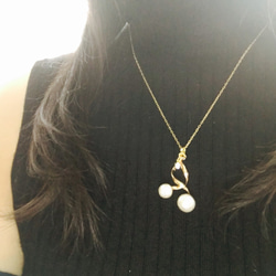コットンパールの螺旋のネックレス♡ 3枚目の画像