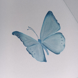 送料無料【晴雨兼用傘】手描き・幸せの蝶々ミントグリーン 6枚目の画像