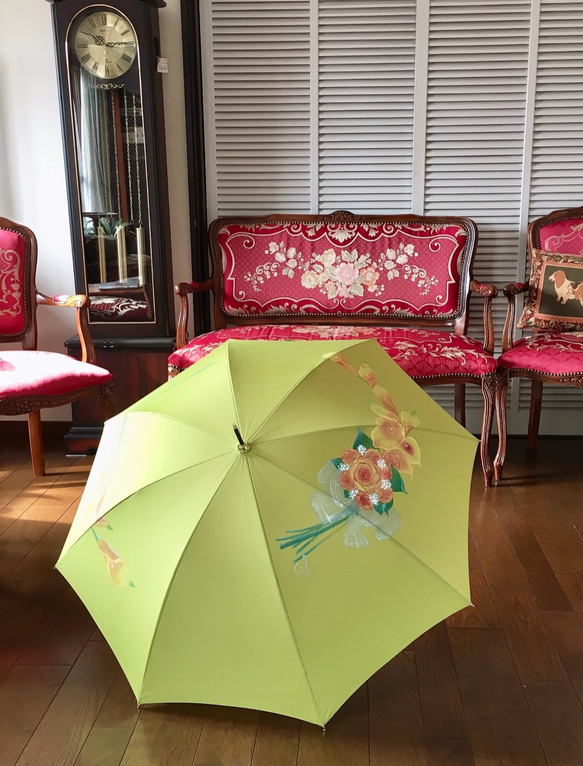 送料無料【晴雨兼用傘】手描き薔薇の花束を。。 2枚目の画像