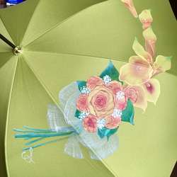 送料無料【晴雨兼用傘】手描き薔薇の花束を。。 5枚目の画像