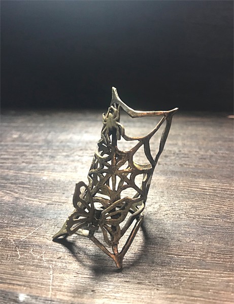 蜘蛛と蝶 真鍮リング