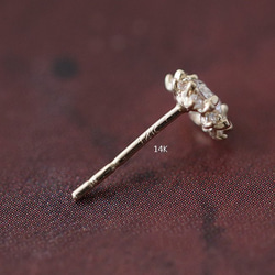 K9金　華やかで華奢なジルコニア石ラウンドピアス Earrings 3枚目の画像