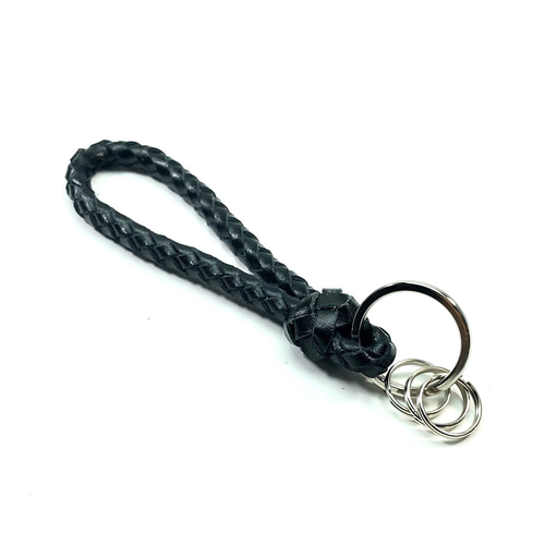 本革ヌメ 編み込み ストラップ キューブ ブラックおしゃれ 日本製