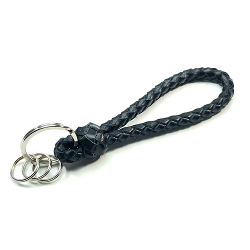 本革ヌメ 編み込み ストラップ キューブ ブラックおしゃれ 日本製