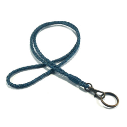 デリケット ネックストラップ チョコ 本革ヌメ 編み込み スマホ