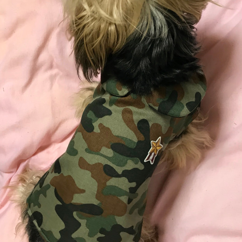 ☆着せやすい犬服☆わんことサバゲー⁉️ミリタリー柄スモック