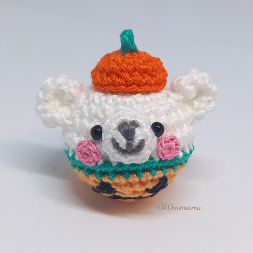 ハロウィン カボチャくま キャンディ あみぐるみ ヘアゴム（ベビー 