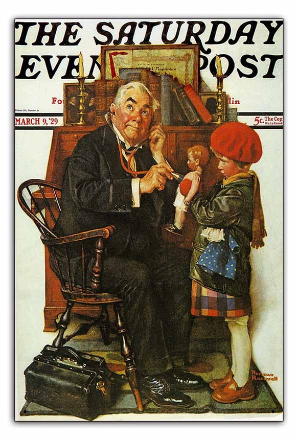 80s ビンテージ ポスター 額装 ノーマンロックウェル 動物病院の