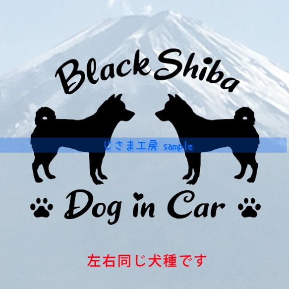 【同一犬種】　かわいい愛犬2頭飼い『Dog　in　Car』シルエットステッカー 1枚目の画像