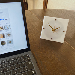 シンプル小物時計（白） 2枚目の画像