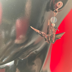 折鶴とシーブルーカルセドニーのピアス（65） 4枚目の画像