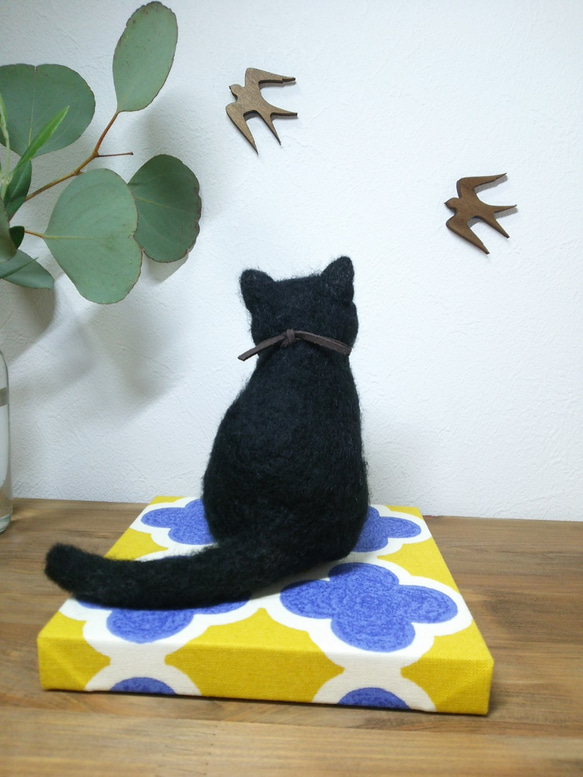 【羊毛フェルト】ハチワレ猫　お座りver. 5枚目の画像
