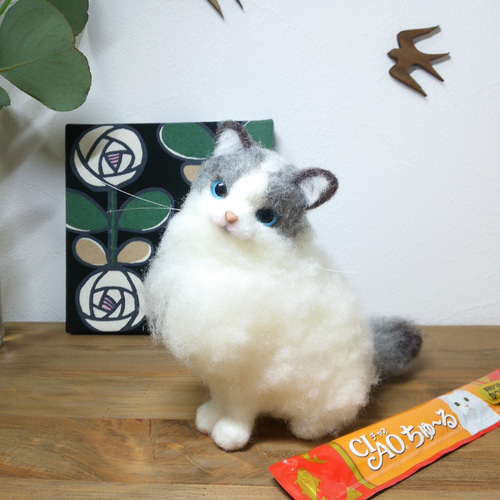 羊毛フェルト】ラグドール お座りver. 【猫】 羊毛フェルト Nな 工房 