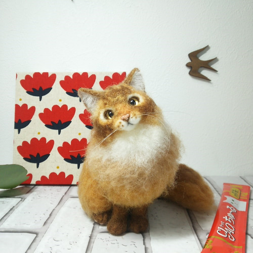 羊毛フェルト】ソマリ お座りver.【猫】 羊毛フェルト Nな 工房