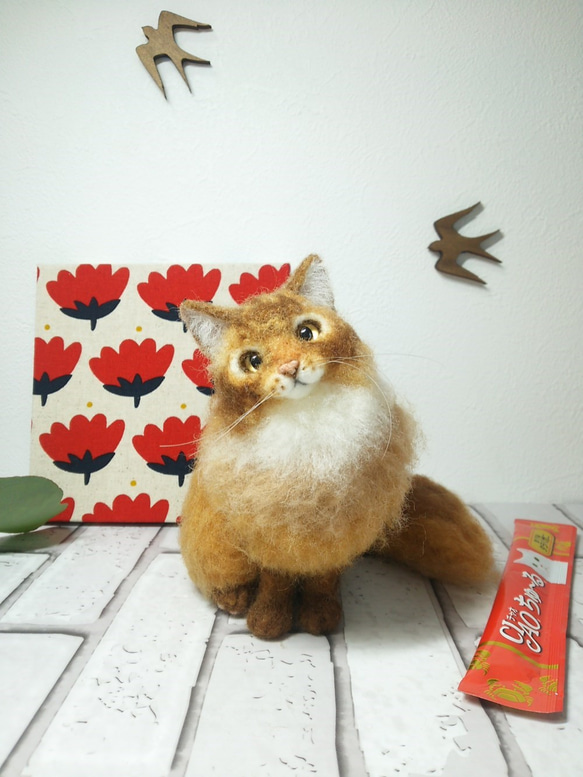 【羊毛フェルト】ソマリ　お座りver.【猫】 1枚目の画像