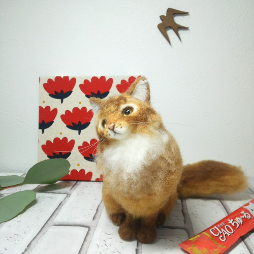 羊毛フェルト】ソマリ お座りver.【猫】 羊毛フェルト Nな 工房 通販 