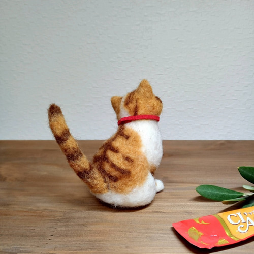 ねこ 茶白 羊毛フェルト ちょいリアルな茶トラ白の子猫が完成するまで【羊毛フェルト制作
