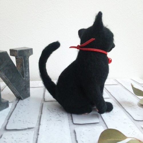 羊毛フェルト】黒猫 おねだりver. 羊毛フェルト Nな 工房 通販 羊毛フェルト】黒猫 おねだりver. 羊毛フェルト Nな 工房 通販