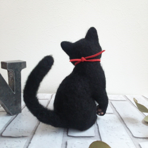 羊毛フェルト 猫 黒猫 ねこ ネコ 猫フィギュア | iichi 日々の