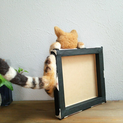 ベンガル猫 ぶらさがりファブリックパネル【羊毛フェルト】 5枚目の画像