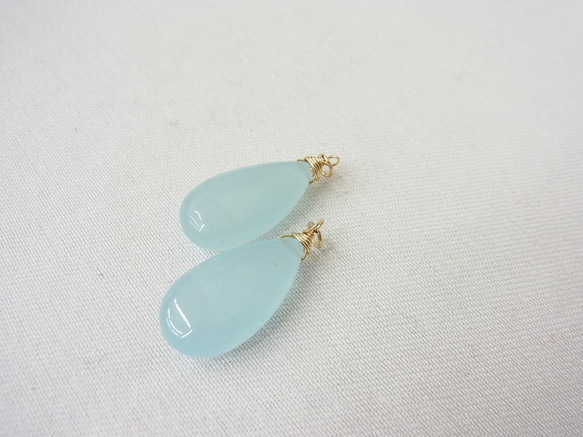 ＊Blue Jade＊ピアス＆イヤリングチャーム 2枚目の画像