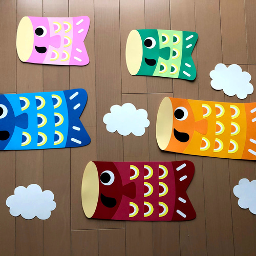 壁面飾り こいのぼり 型紙 もーもー 通販 11445802｜Creema(クリーマ)