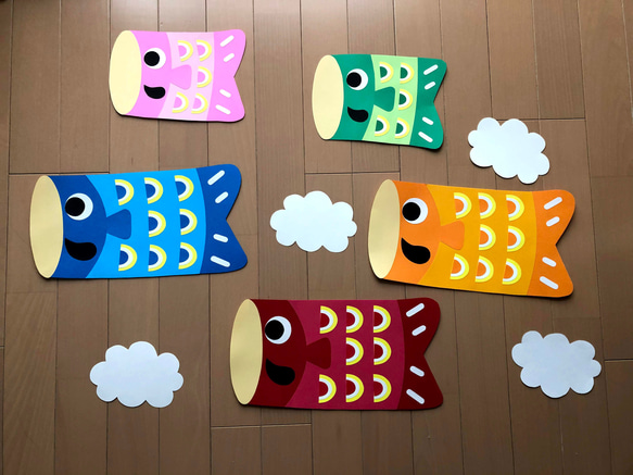 壁面飾り こいのぼり 型紙 もーもー 通販 11445802｜Creema(クリーマ)